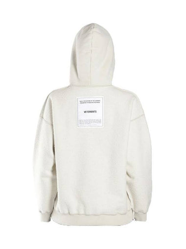 Inside Out Patch Logo Hoodie White - VETEMENTS - BALAAN 1