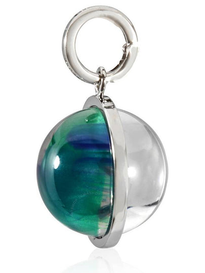 Burberry Marbled Resin 'E' Alphabet Charm in Palladium/Ocean Blue - BURBERRY - BALAAN 2