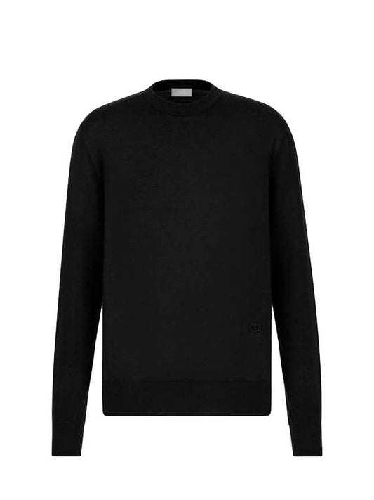 CD Icon Signature Cashmere Jersey Knit Top Black - DIOR - BALAAN 1