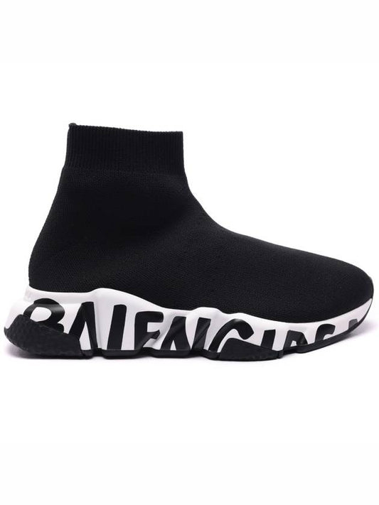 Speedrunner Graffiti Logo Sole High Top Sneakers Black - BALENCIAGA - BALAAN 2