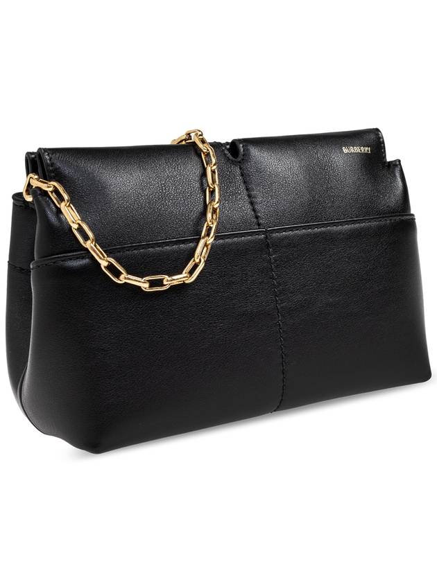 Snip Chain Leather Clutch Bag Black - BURBERRY - BALAAN 5