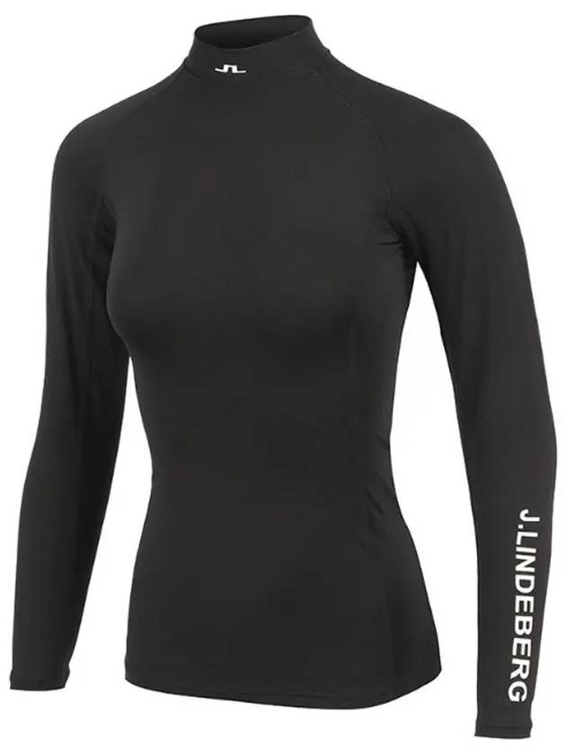 Asa Soft Compression High Neck Long Sleeve T-Shirt Black - J.LINDEBERG - BALAAN 3