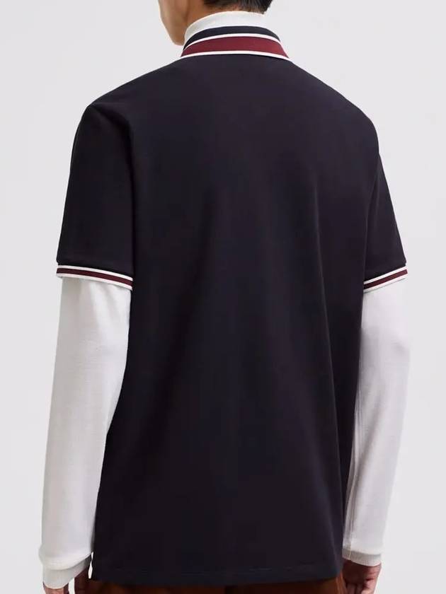 Logo Patch Polo Shirt Dark Blue - MONCLER - BALAAN 4