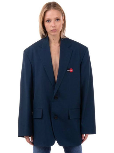 Logo Blazer Wool Overfit Women's S Size Jacket - BALENCIAGA - BALAAN 1