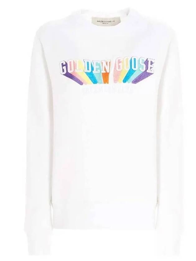 Rainbow Logo Print Sweatshirt White - GOLDEN GOOSE - BALAAN 2