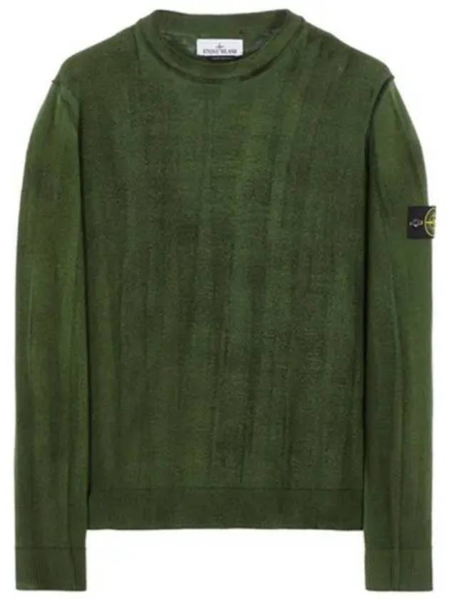 Waffen Patch Wool Knit Top Olive - STONE ISLAND - BALAAN 2