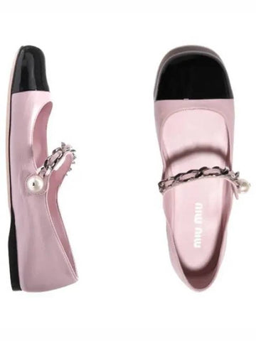 leather ballerina shoes women - MIU MIU - BALAAN 1