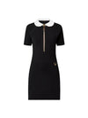 Technical Jersey Peter Pan Collar Midi Dress Black - LOUIS VUITTON - BALAAN 1