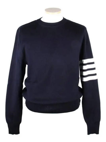 4 Bar Armband Milano Stitch Knit Top Navy - THOM BROWNE - BALAAN 2