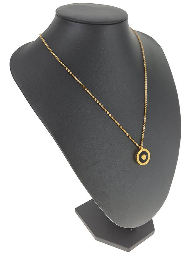 Enamel Medusa Pendant Necklace Black Gold - VERSACE - BALAAN 3