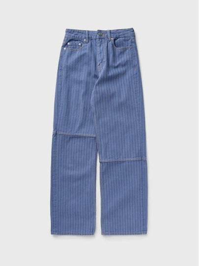 Striped Izey Straight Jeans Blue - GANNI - BALAAN 2