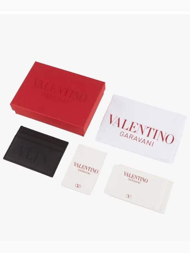 VLTN Leather Card Wallet Black - VALENTINO - BALAAN 5