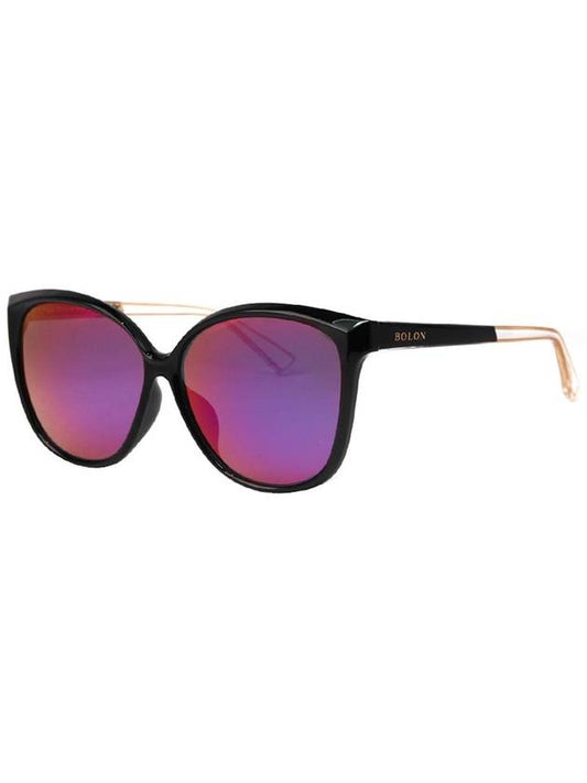 BOL5012 D11 square oversized horn rimmed mirror polarized lens luxury sunglasses - BOLON - BALAAN 1