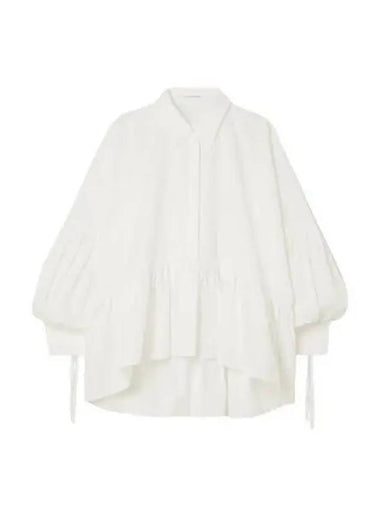 Women s Peplum Hem Shirt Blouse White EDI0006 - CECILIE BAHNSEN - BALAAN 1