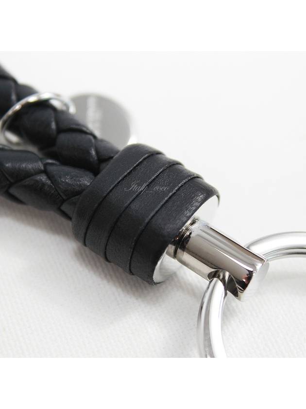 Intrecciato Leather Key Holder Black - BOTTEGA VENETA - BALAAN 8