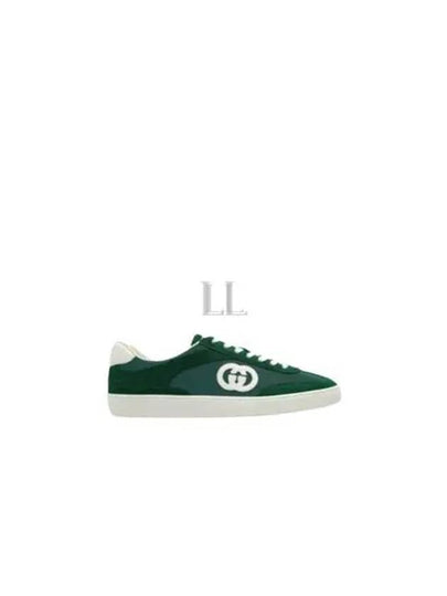 Interlocking G Suede Low-Top Sneakers Green - GUCCI - BALAAN 2