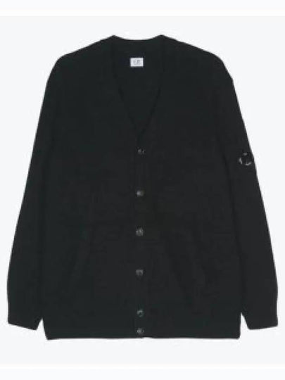 Lambswool GRS Buttoned Cardigan Black - CP COMPANY - BALAAN 2