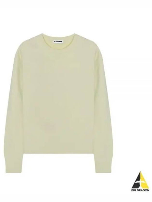 Crew Neck Merino Wool Knit Top Light Pastel Green - JIL SANDER - BALAAN 2