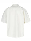 Men's Boxy Fit Embroidered Logo Short Sleeve Shirt White - AMI - BALAAN 3