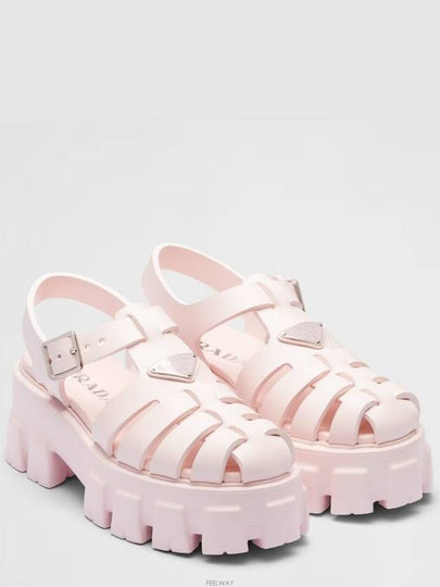 Monolith Rubber Sandals Alabaster Pink - PRADA - BALAAN 2