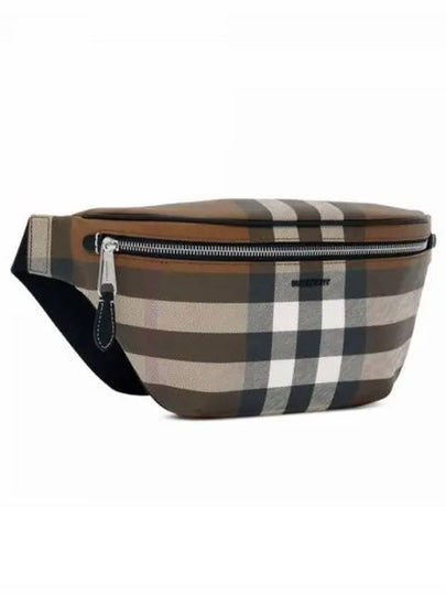 Checked Leather Bum Belt Bag Dark Birch Brown - BURBERRY - BALAAN 2