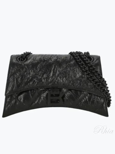 Crush Chain Strap Leather Shoulder Bag Black - BALENCIAGA - BALAAN 2