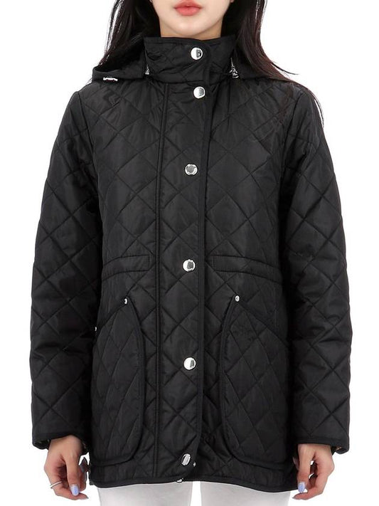 Diamond Quilted Long Nylon Jacket Black - BURBERRY - BALAAN 2