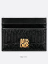 Miss Dior Freesia Card Wallet Black - DIOR - BALAAN 1