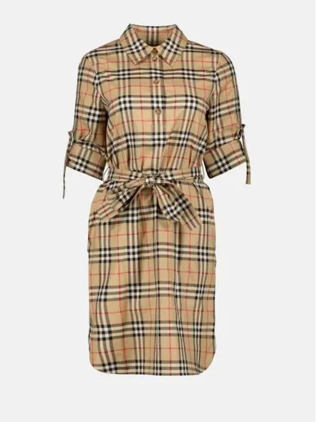 Vintage Check Belted Short Dress Beige - BURBERRY - BALAAN 2