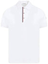 Logo Stripe Polo Shirt White - MONCLER - BALAAN 1