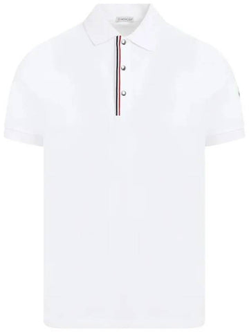 Logo Stripe Polo Shirt White - MONCLER - BALAAN 1