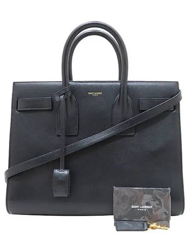 YSL Yip 355153 Black color leather MINI SAC JOUR de tote bag shoulder strap 2WAY - SAINT LAURENT - BALAAN 1