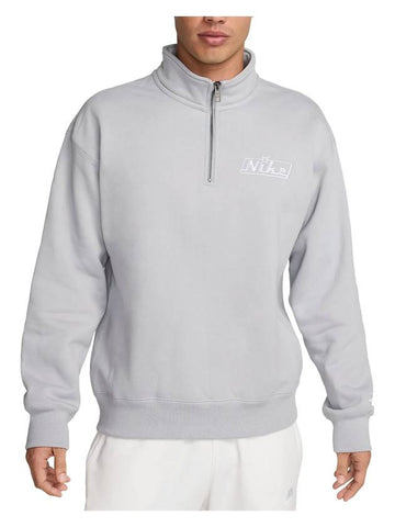 Quarter Zip Sweatshirt Wolf Grey - NIKE - BALAAN 1