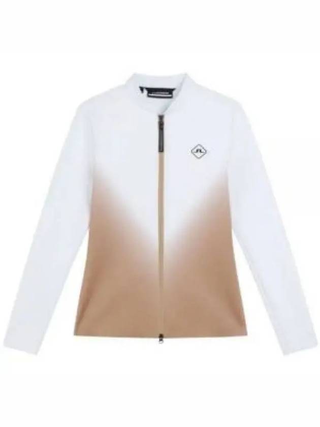 Halo Full Zip Mid Layer Zip Up Jacket White Brown - J.LINDEBERG - BALAAN 2