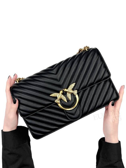 Classic Love Bag One Chevron Cross Bag Black - PINKO - BALAAN 2