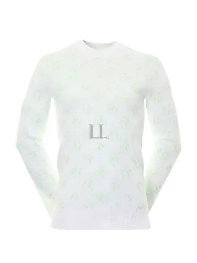 Men's Golf Gus Jacquard Crew Neck Sweatshirt White - J.LINDEBERG - BALAAN 2