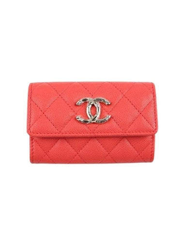 Logo Caviar Card Wallet Hot Pink - CHANEL - BALAAN 1