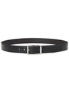 Silver Buckle Reversible Leather Belt Black - SALVATORE FERRAGAMO - BALAAN 4