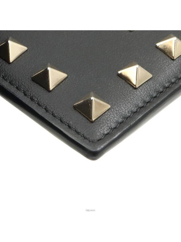 Black calfskin Rockstud card wallet UW2P0486BOL - VALENTINO - BALAAN 5