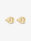 CD Navy Stud Metal Earrings Pink Gold Finish - DIOR - BALAAN 4