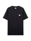 Logo Print Cotton Short Sleeve T-Shirt Black - CP COMPANY - BALAAN 1