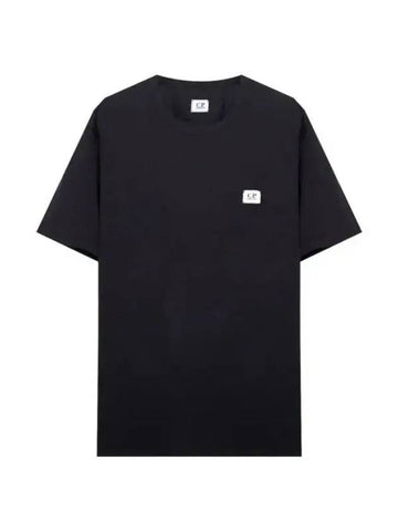 Logo Print Cotton Short Sleeve T-Shirt Black - CP COMPANY - BALAAN 1