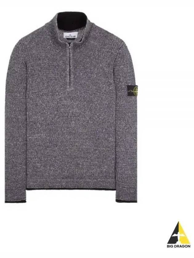 Colour Sprayed Tape Half Zip-up Regular Fit Knit Top Black - STONE ISLAND - BALAAN 2