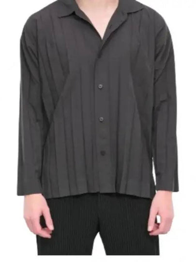 Pleated Long Sleeve Shirt Charcoal - ISSEY MIYAKE - BALAAN 2