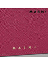 Saffiano Two-Tone Zipper Card Wallet Grey Purple - MARNI - BALAAN 7