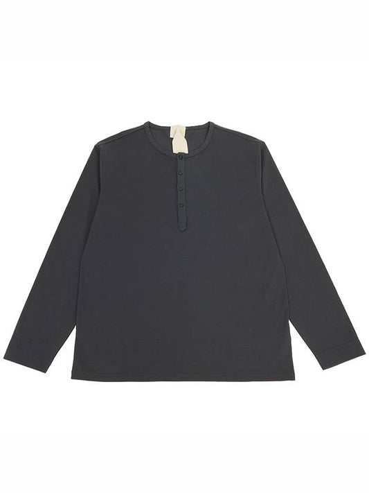 Henley Long Sleeve T-Shirt Charcoal - TEN C - BALAAN 2