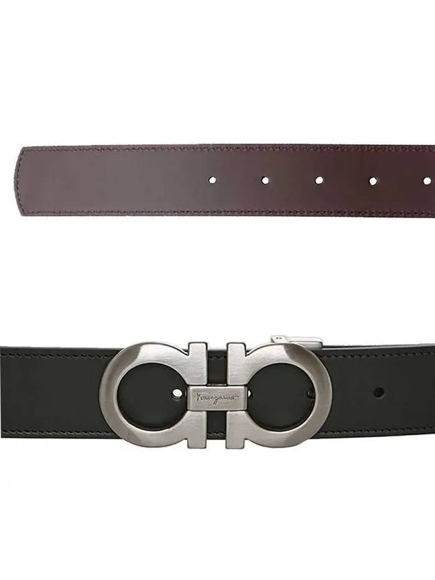 Gancini Reversible Adjustable Leather Belt Black Dark Brown - SALVATORE FERRAGAMO - BALAAN 5