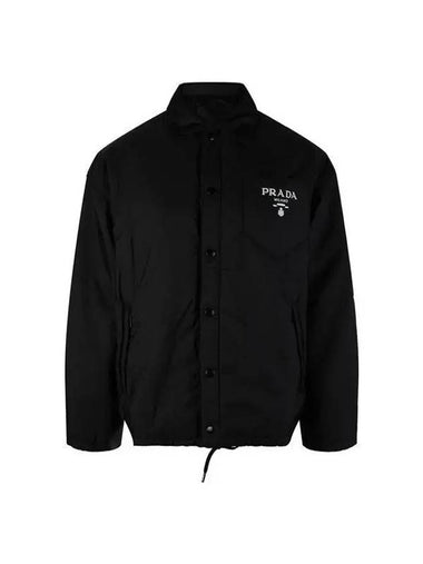 Re-Nylon Blouson Hooded Jacket Black - PRADA - BALAAN 1