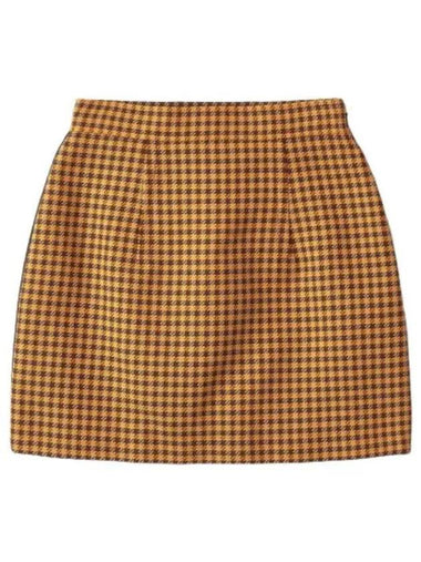 Mini Check Skirt Orange Burgundy - MARNI - BALAAN 1