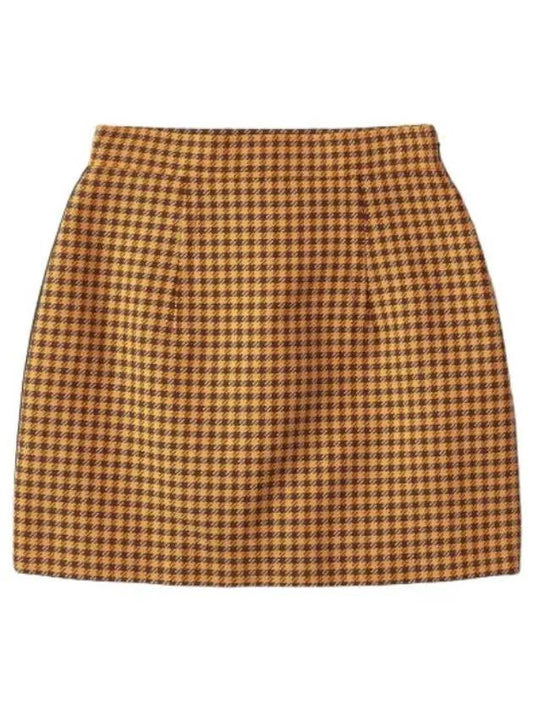 Mini Check Skirt Orange Burgundy Women s - MARNI - BALAAN 1